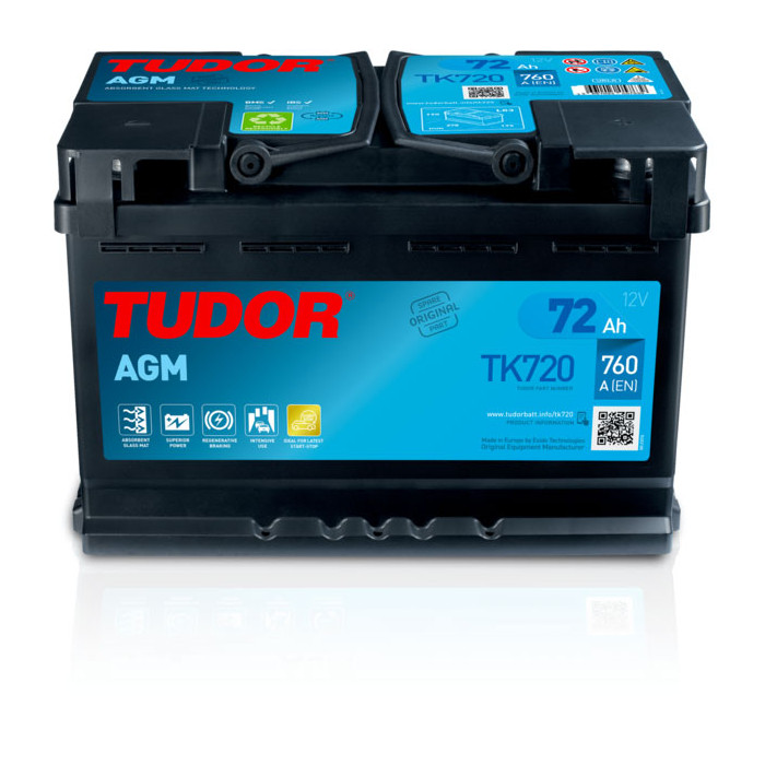Batteria Tudor AGM TK 700 Start&Stop AGM 70 Ah