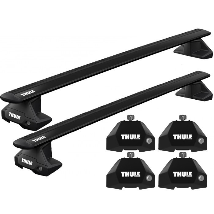 Coppia Barre portatutto Thule WingBar Evo nere con piede Thule Fixpoint Evo  7107