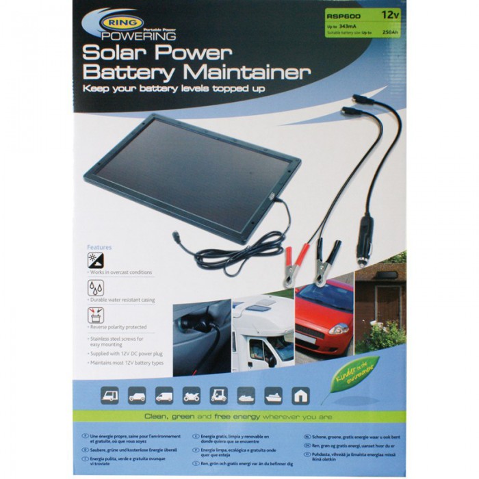 Mantenitore batteria a pannelli solari 12V 6W