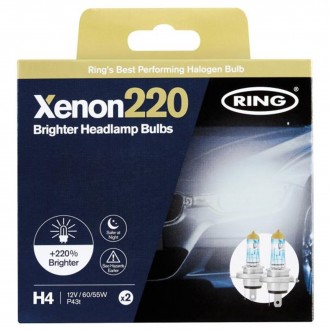 Coppia Lampadine alogene Ring  Xenon220  H4