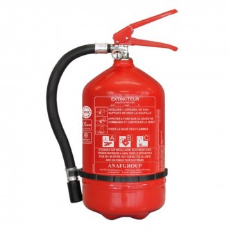 Estintore  a polvere ABC con supporto e...